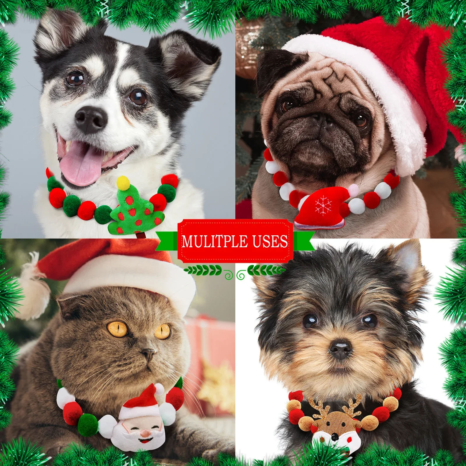 3PCS Pet Bowtie For Small Dogs and Cats Christmas Party Colorful Dog Bow Ties Pet Dog Grooming Accessories Puppy Bow Dog Bowties