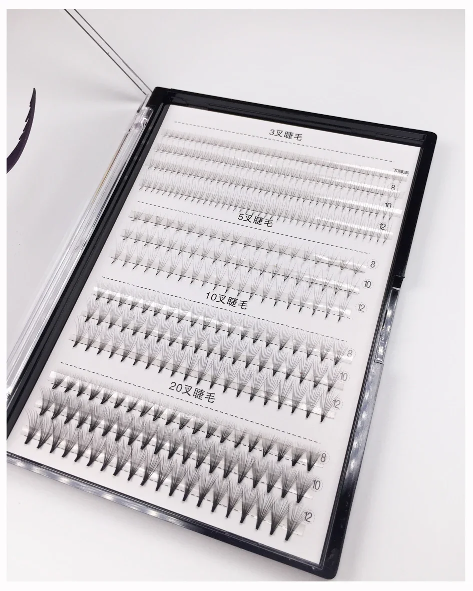 Heat Bonded Cluster Lashe 3D 5D 10D 20D Volume lashes C D Curl Premade Fans Individual Eyelash Extension Fake False Eyelashes