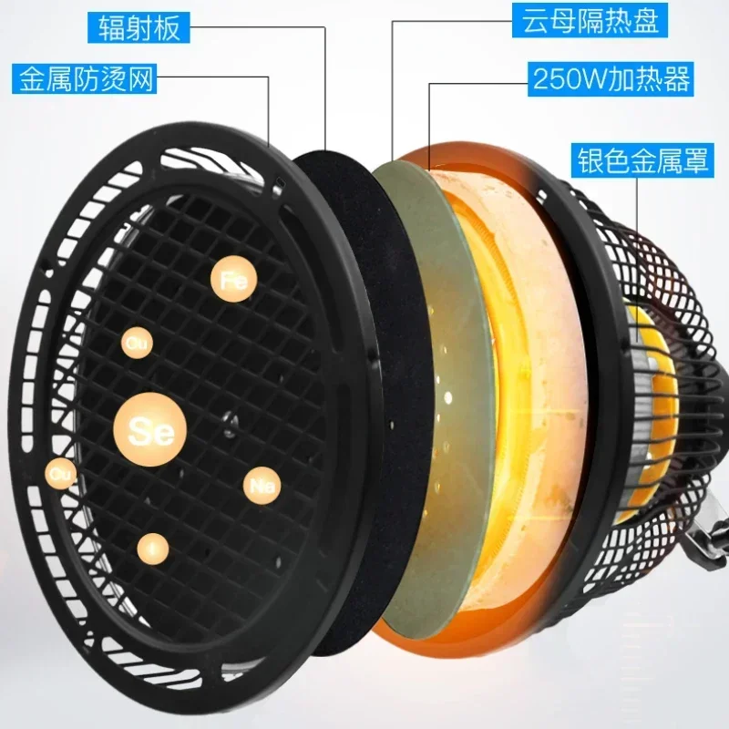 อุปกรณ์บําบัดด้วยคลื่นแม่เหล็กไฟฟ้าเฉพาะโคมไฟอบไฟฟ้าแบบตั้งโต๊ะอินฟราเรดพร้อมการป้องกันอุณหภูมิสูง