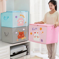 Folding Storage Basket Linen Storage Fabric Wardrobe Office Bedroom Closet Toys Laundry Basket With Handle Storage Organizer new