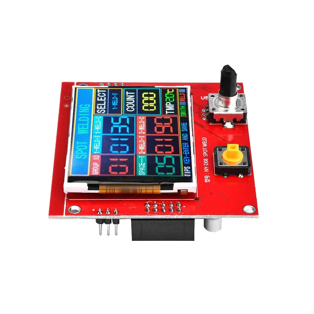 NY-D08 Digital Spot Welder Controller Module 100A Spot Welding Adjustment Time and Current Transformer Controller Panel Module