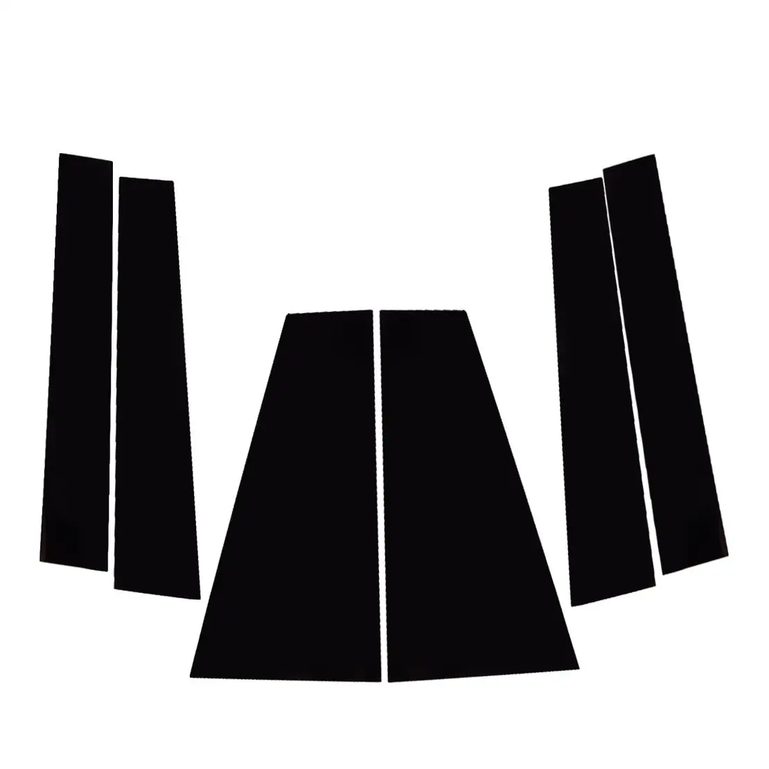 

6 шт./компл. наклейки на стойки двери автомобиля, окна, стойки, накладки, подходят для Toyota Sienna 2021 2022, черный ПК, пластик