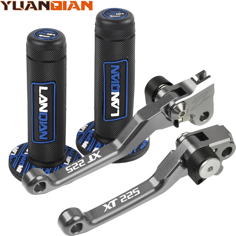 For YAMAHA XT225 Dirt Bike CNC Pivot Brake Clutch Levers Handlebar grip XT 225 1987-2010 2009 2008 2007 2006 2005 2004 2003 2002