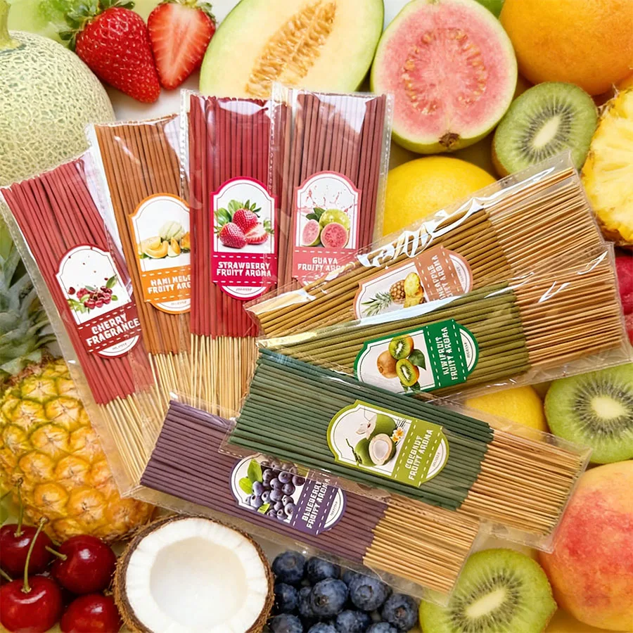 Fruit Scented Premium Bamboo Stick Aromatherapy Wand, Suitable for Yoga and Meditation, Home and Outdoor Settings, Etc