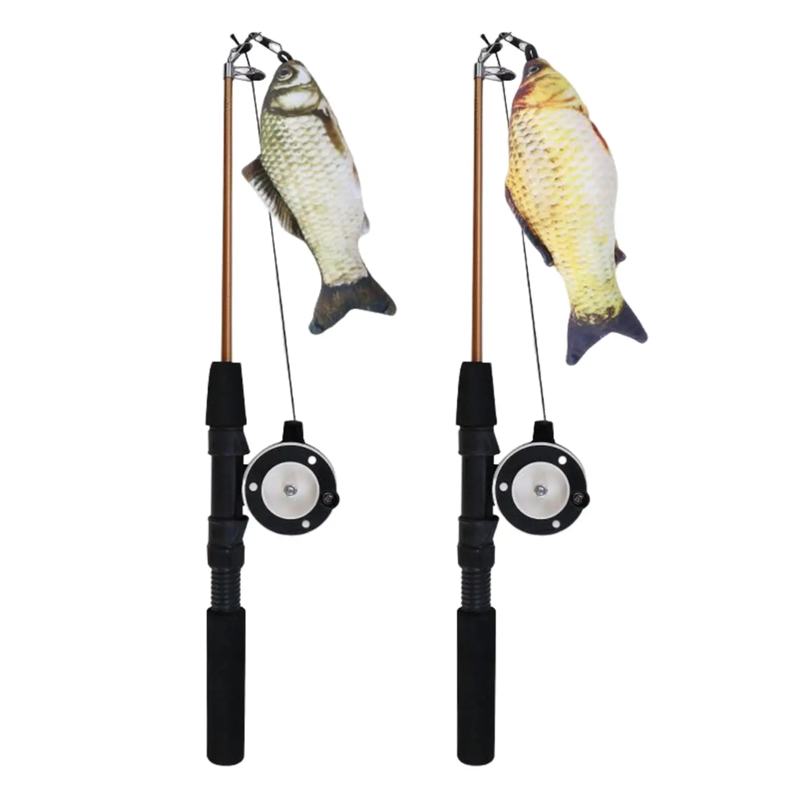 Retractable Interactive Fishing Rod Fun Educational Toys, Adjustable Cat Teaser Exerciser for , Dog, Training