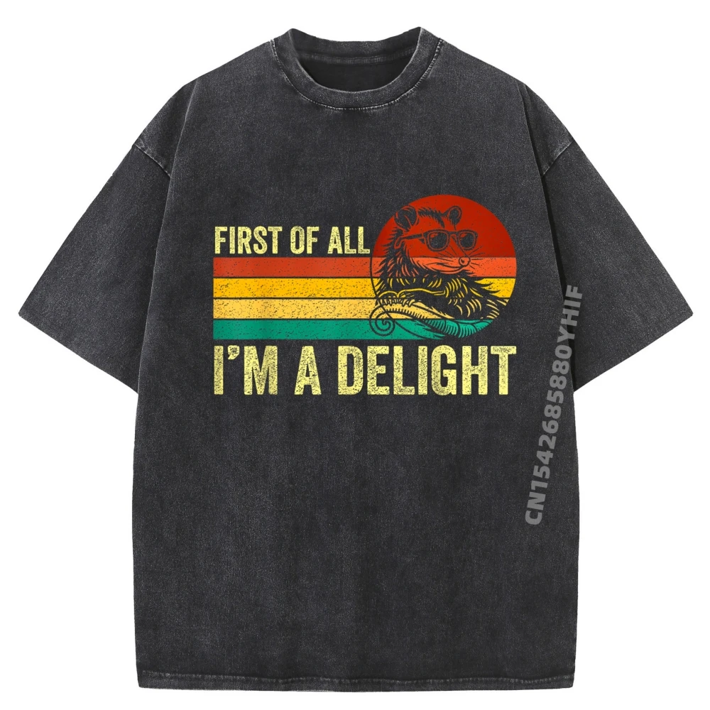 

First Of All I M A Delight саркастическая Angry Opossum Possum мужская одежда мужская винтажная стираная рубашка с принтом