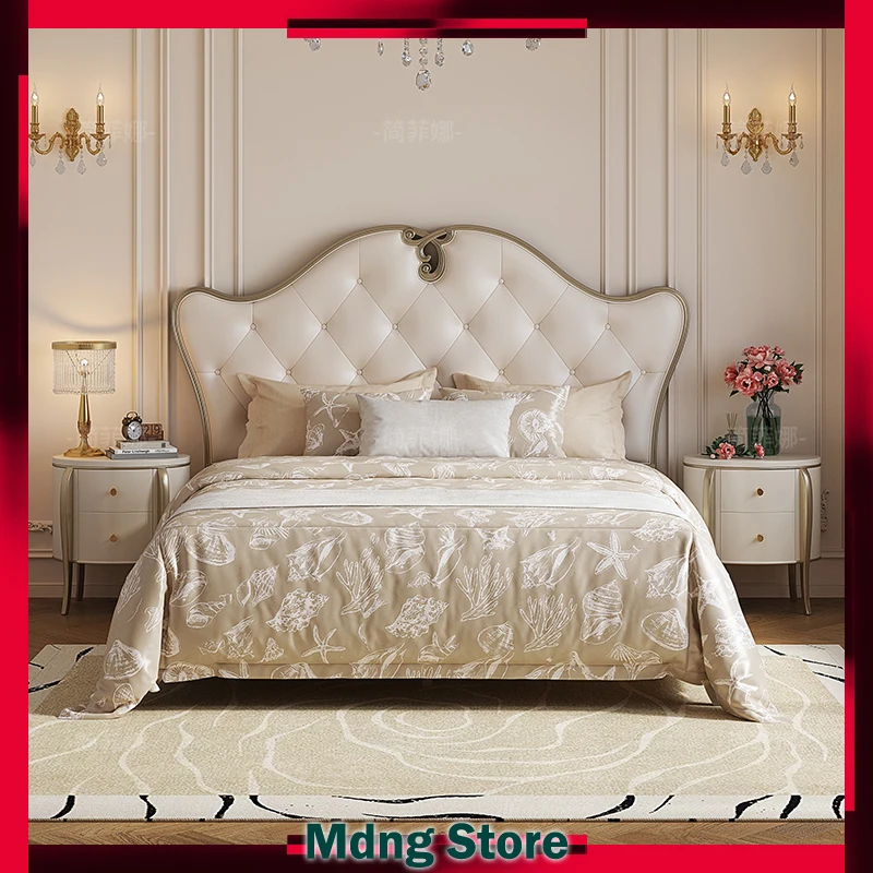 

Fancy Queen Size Bed Aesthetic Organiser Princess Children Bed French Double Frame Muebles Para El Hogar Home Accessories