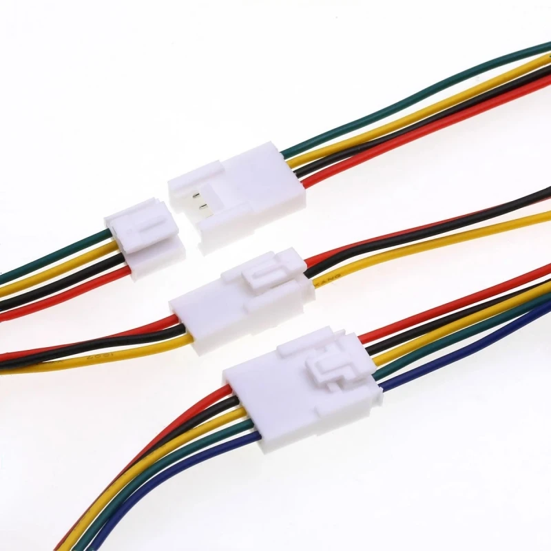 10pcs HY2.0mm Pitch Terminal Cable 2P-6P Male Female Pair Plug-in 26AWG Single-ended Wire