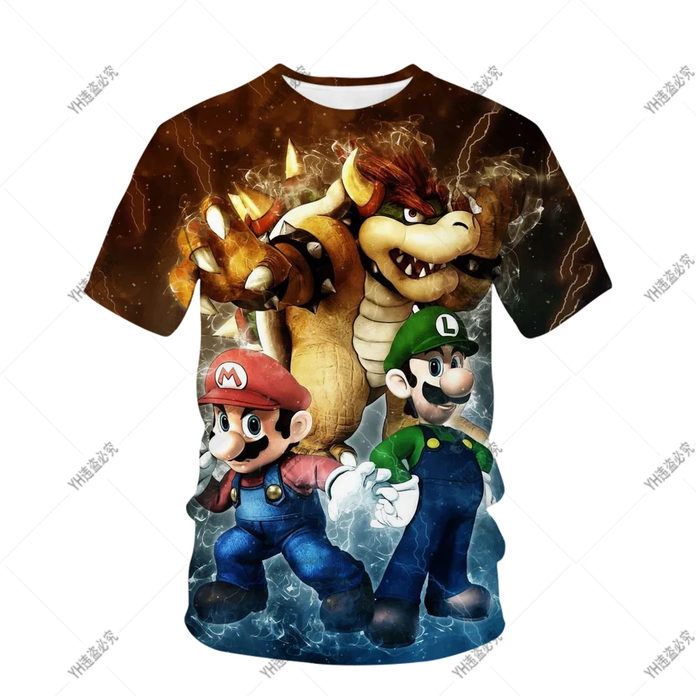 New Anime Game Super Mario T Shirt Summer Fashion Casual T-shirt Boy Girl Unisex Children's Clothing Tshirt ventilate Tops Hot