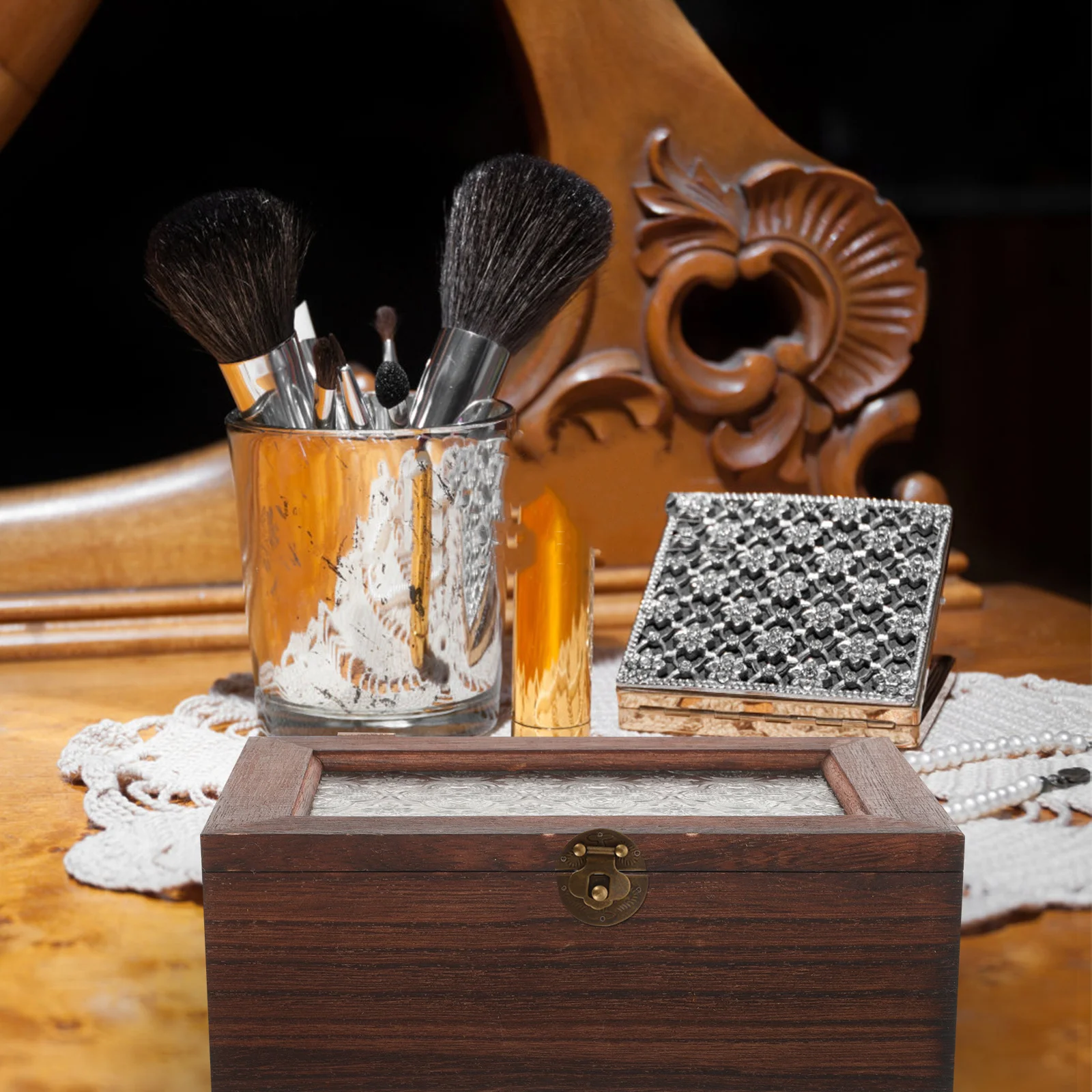 

2pcs Brass Jewelry Box Buckle Door Latch Gate Drawer Hatch Clasp Copper Hasp Durable Round Furniture Hardware