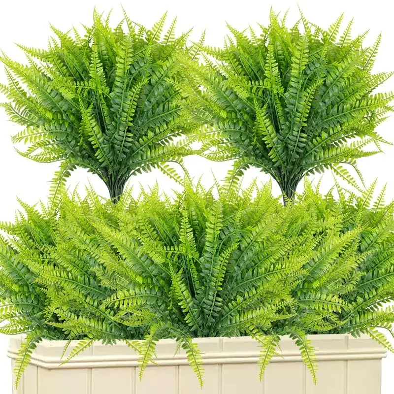 

39CM Artificial Plants Fake Boston Ferns Bushes Faux Shrubs Greenery UV Resistant Plant for Home Garden Outdoor Yard Decoration