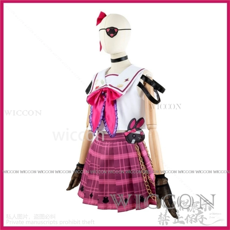 Anime Virtual YouTuber Maria Marionette Cosplay Costume NIJISANJI EN Marimari Wig JK Uniform Skirt Woman Sexy Party Lolita Suit