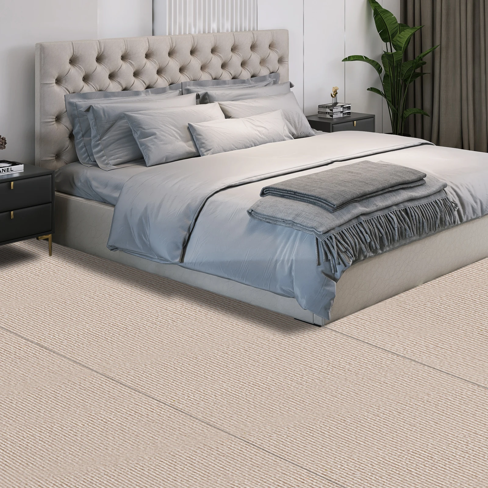 

6*0.7m Carpet Stair Runner, Non-Slip, Modern Indoor Floor Protector, Protective Stair Covers Carpet Stair Runner, Off-white