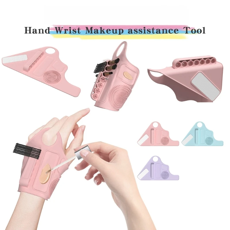 Convenient Silicone Hand Strap For Makeup Application Holder And Textured Cleaning Palette Beginner Friendly Device