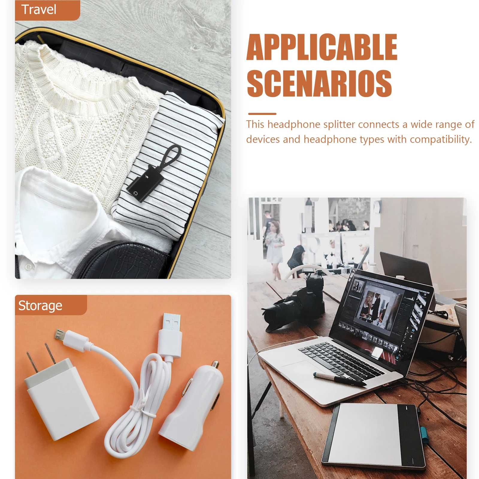 

Type C Headphone Adapter USB C to 3.5mm Jack Audio Charging Converter Laptop Computer Accessory Splitter Clear Sound