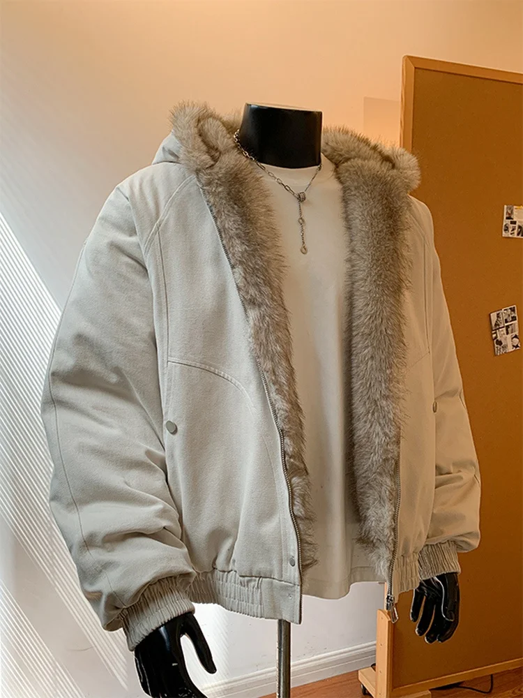 معطف رجالي من Cleanfit بغطاء للرأس من القطن مع ياقة من الفرو ملابس خارجية غير رسمية شتوية دافئة ملابس خارجية كلاسيكية أمريكية #4