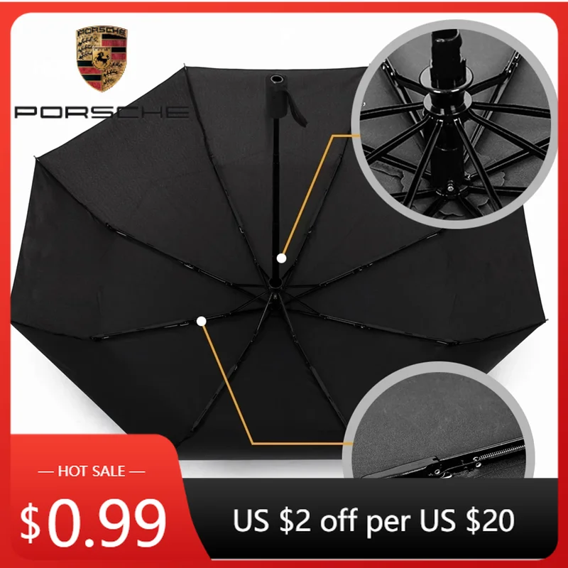 

Car Sticker For Porsche Cayman Cayenne 911 Macan Car Automatic Umbrella Waterproof Windproof Folding Umbrella For Porsche Cayen