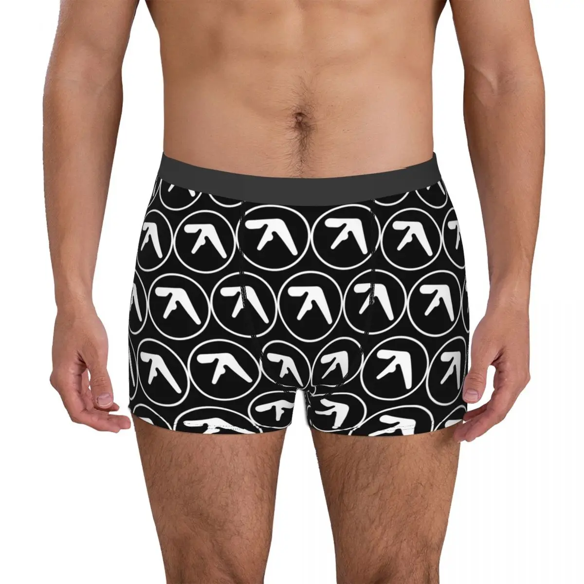 Men Aphex Twin Vintage Long Underwear Y2K Funny Boxer Shorts Panties Homme Polyester Underpants S-XXL