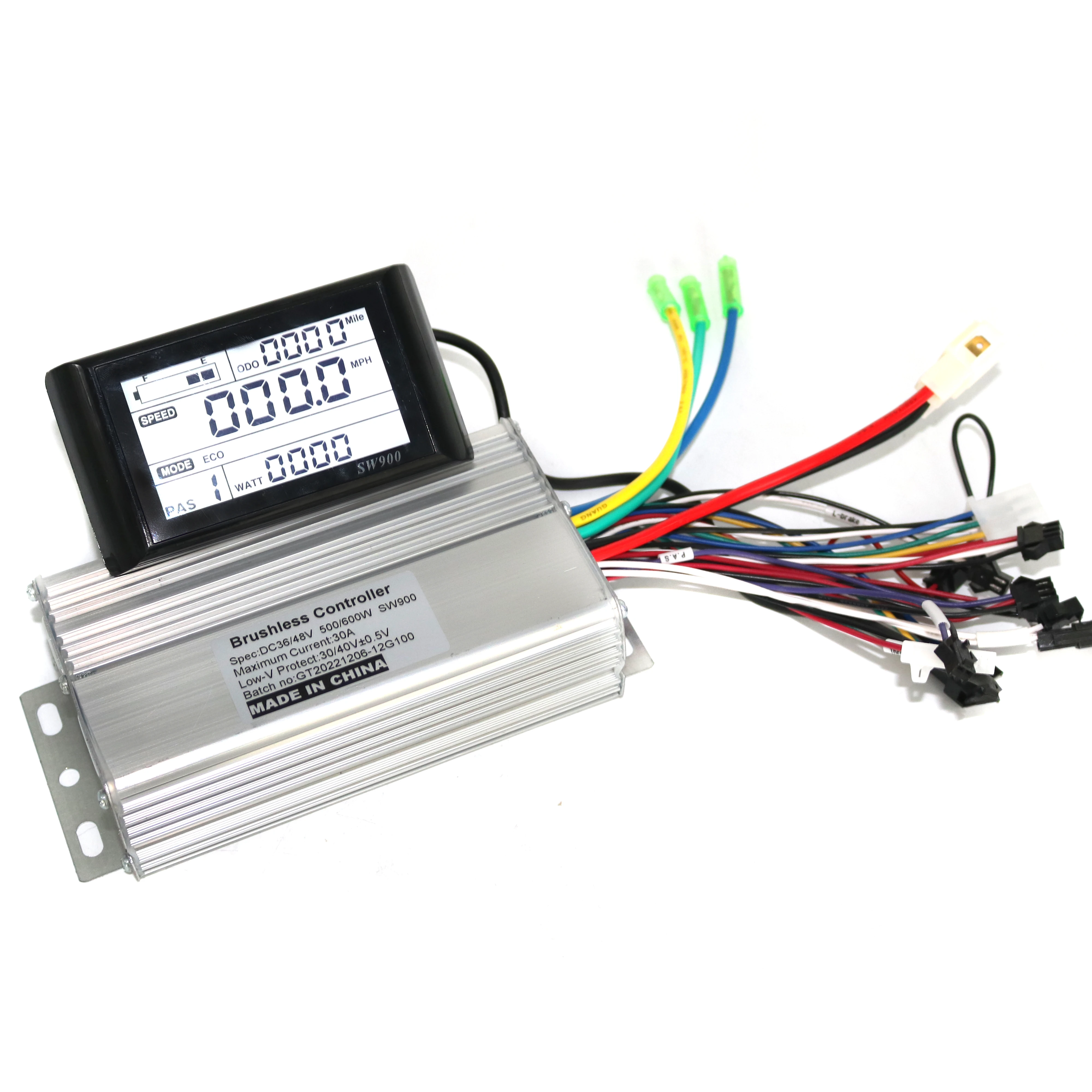 GREENTIME 36V 48V 60V 500W 600W  Brushless DC Motor Controller Ebike Controller +SW900 Display One Set