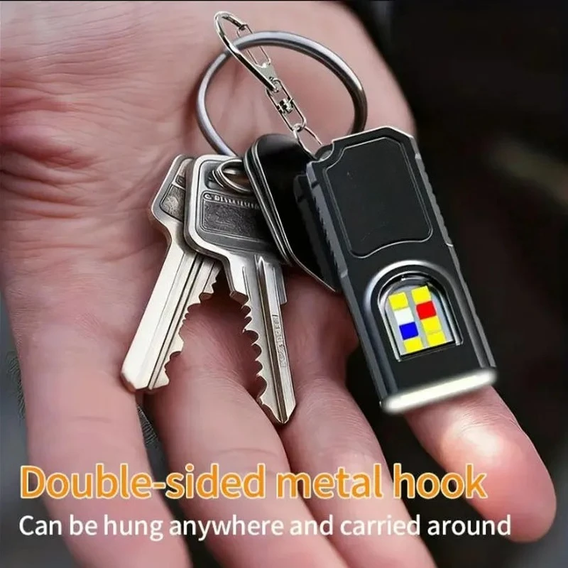 

Перезаряжаемый подвесной рабочий фонарь, водонепроницаемый, с креплением на ключи, для кемпинга, прогулок, карманный, мощный мини-фонарик COB LED, USB