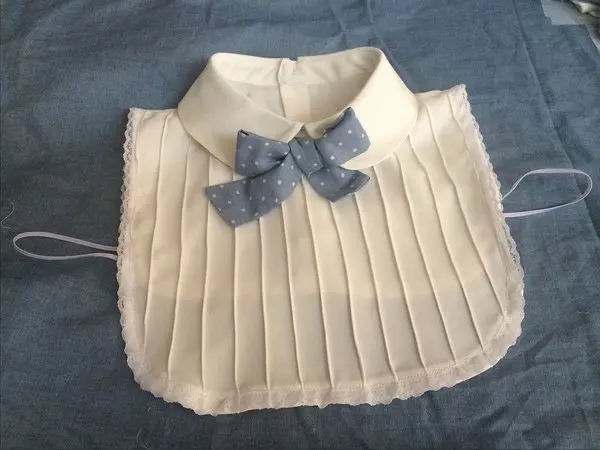 

Милый кружевной плиссированный воротник-стойка с бантом, имитация воротника-стойки, зимние воротники для женщин