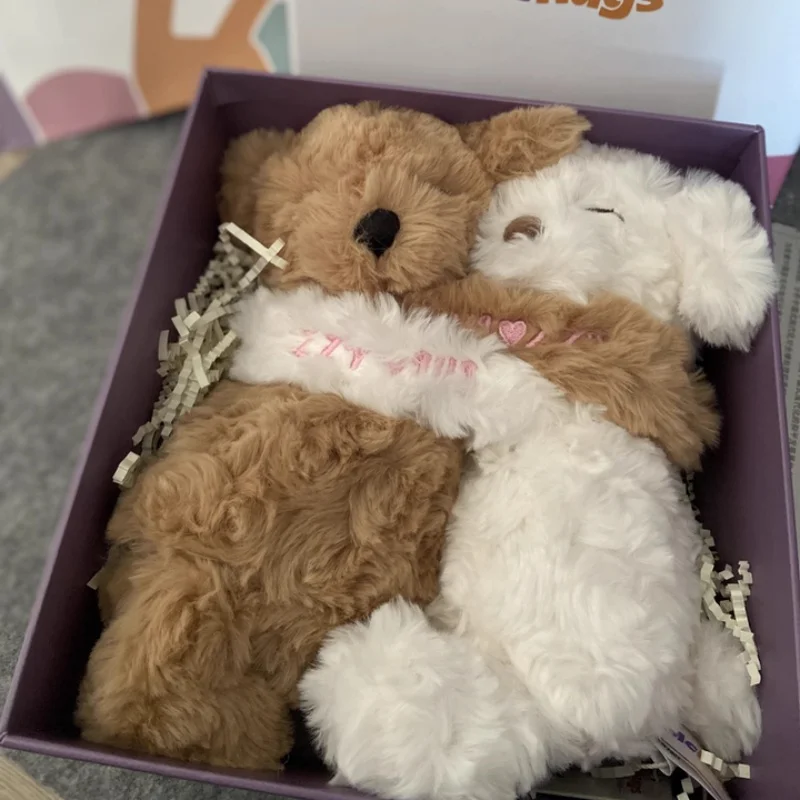 

Mchugs Hugging Puppy Plush Toy Soft Cuddly Stuffed Animal Comforting Pillow Soothing Couples Best Buddies Lovers Partners
