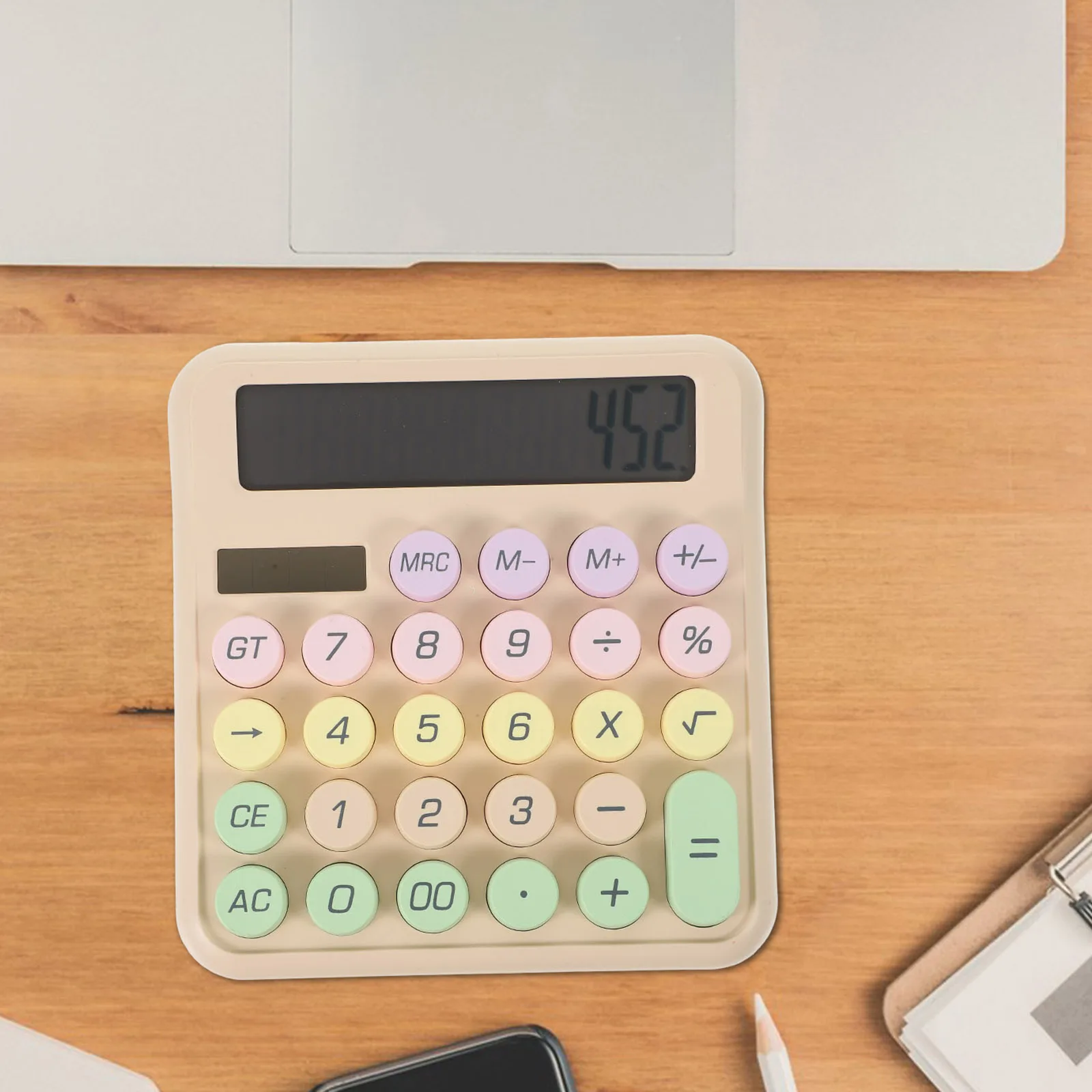 

Mechanical Keyboard Calculator Large Screen Display Desktop Counting Tool Lightweight Portable Pocket Calculator For