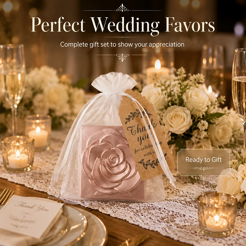 6-12Set Delicate Rose Mirror Gift Kit with Drawstring Bag Elegant Wedding Favors Bridal Shower Souvenirs Keepsake for Guests ZYF