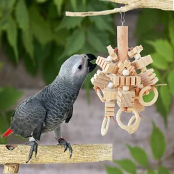 Large Parrot Toy Tearing Natural Wooden Blocks Bird Chewing Toy Parrot Cage Bite Toy Environmental Protection Bird Parrot Toy