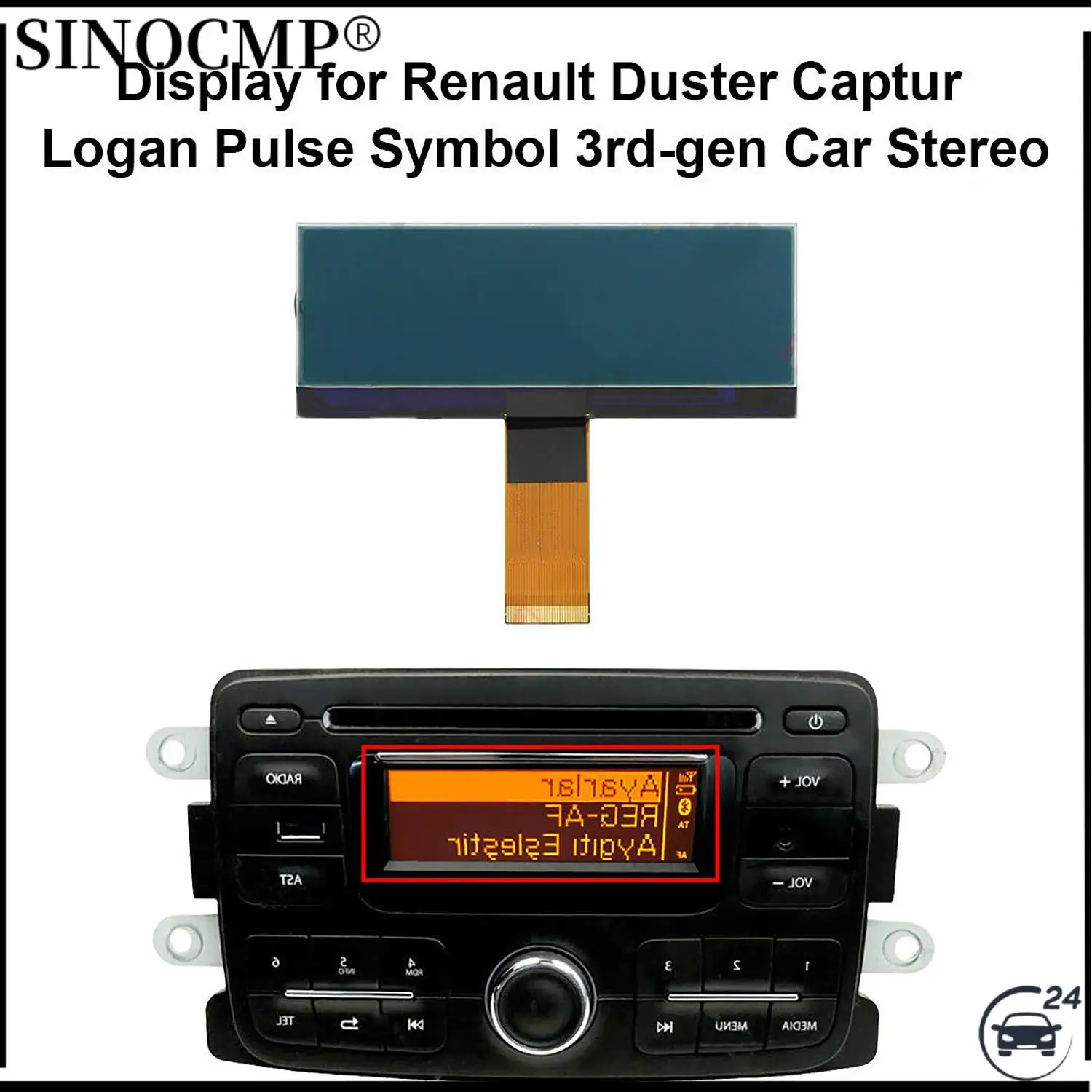 AGC-1220RF-A  AGC-0060RF-A LCD Display Car Radio Stereo For Renault Duster Captur Logan Pulse Symbol 3rd-gen
