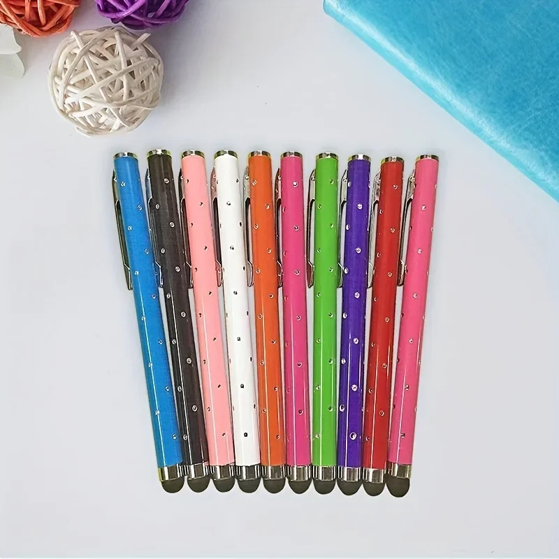 2pcs Sparkle Rhinestone Stylus Pen, Universal Touch Screen Pen for Apple Samsung Android, Precise Writing Drawing Gift