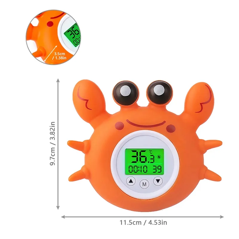 Termometro da bagno per bambini SQPP con display retroilluminato tricolore per temperatura ambiente Fahrenheit e Celsius Giocattolo da bagno galleggiante di sicurezza