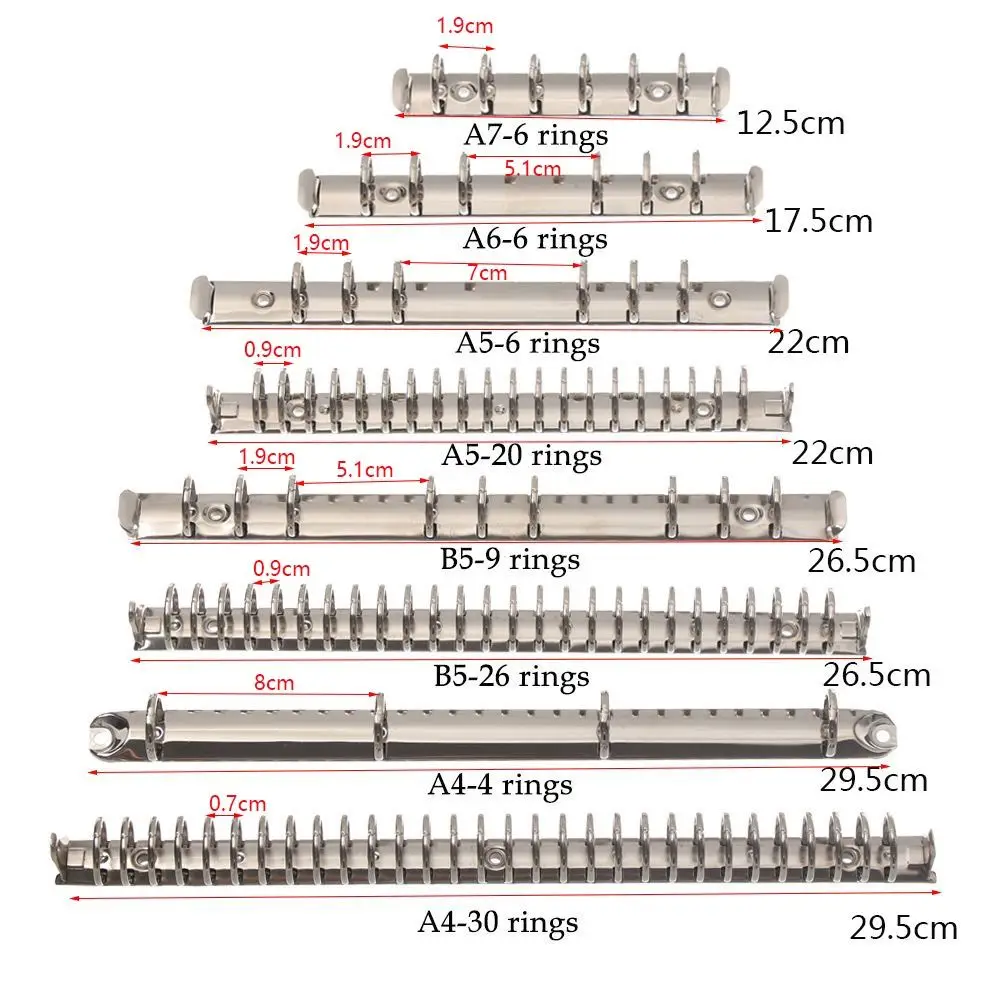 1/10Pcs Metal Spiral Rings Binder Clip For Diary Notebook Planner A5 A6 A7 File Folder Personal Binder Clip Notebook Accessory