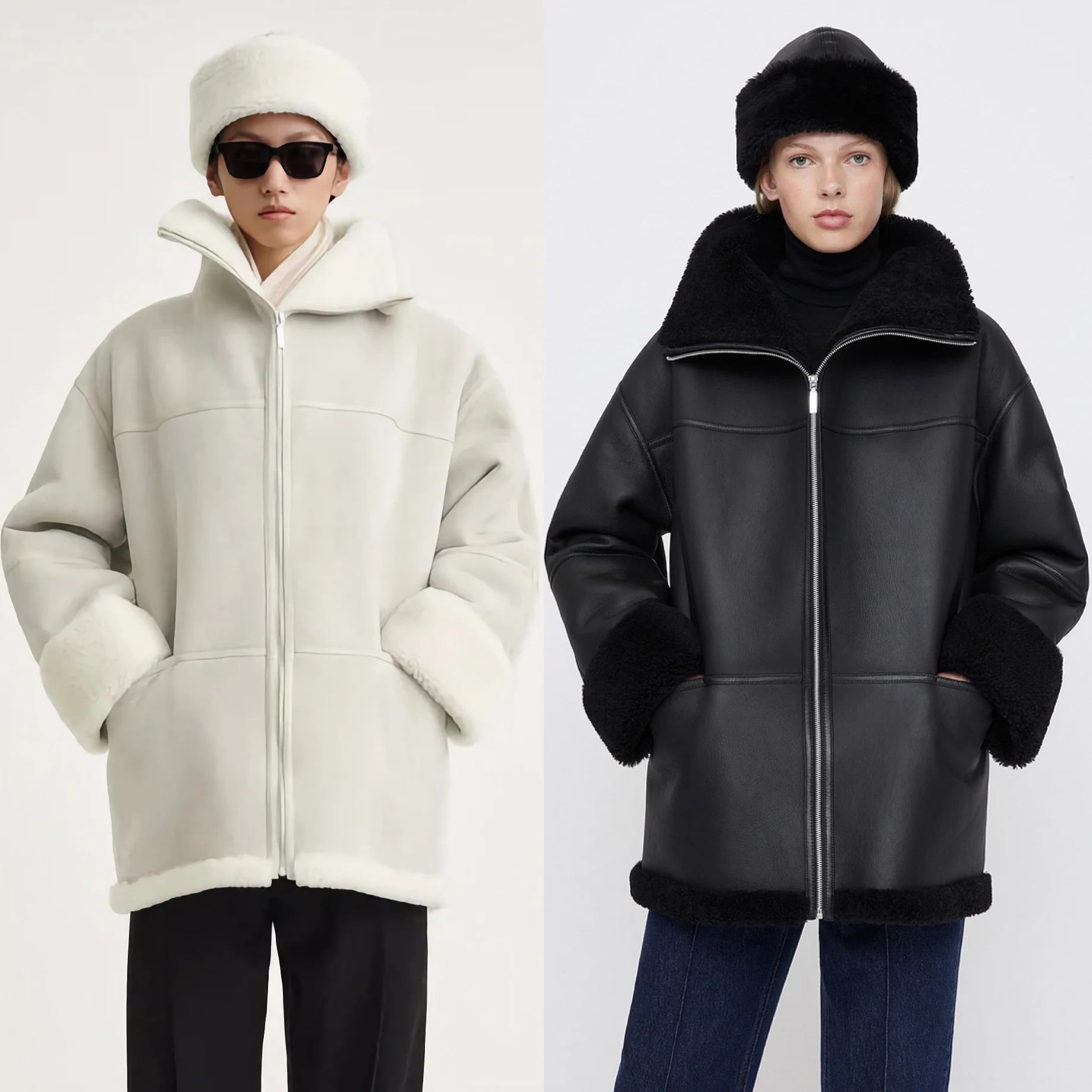 

2023 Nordic Medium Length Silhouette Fur Coat Women's Lapel Loose and Eco-friendly Fur Parka