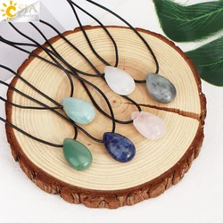 Natural Stone Beads Necklace for Men Women Healing Drop Pendant Tiger eye Amethysts Pink Quartz Crystal Choker Necklaces H497