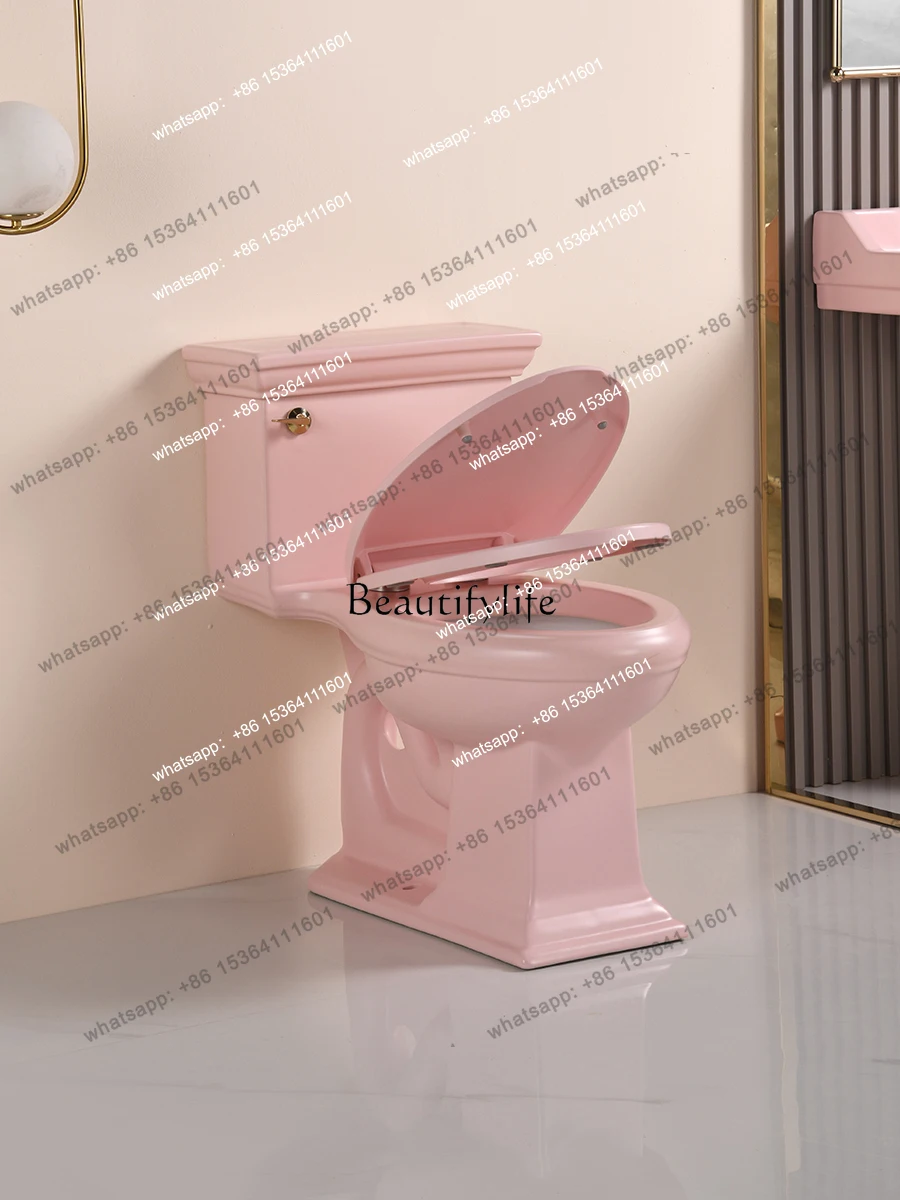X4 European retro pink toilet, siphon toilet B & B personality