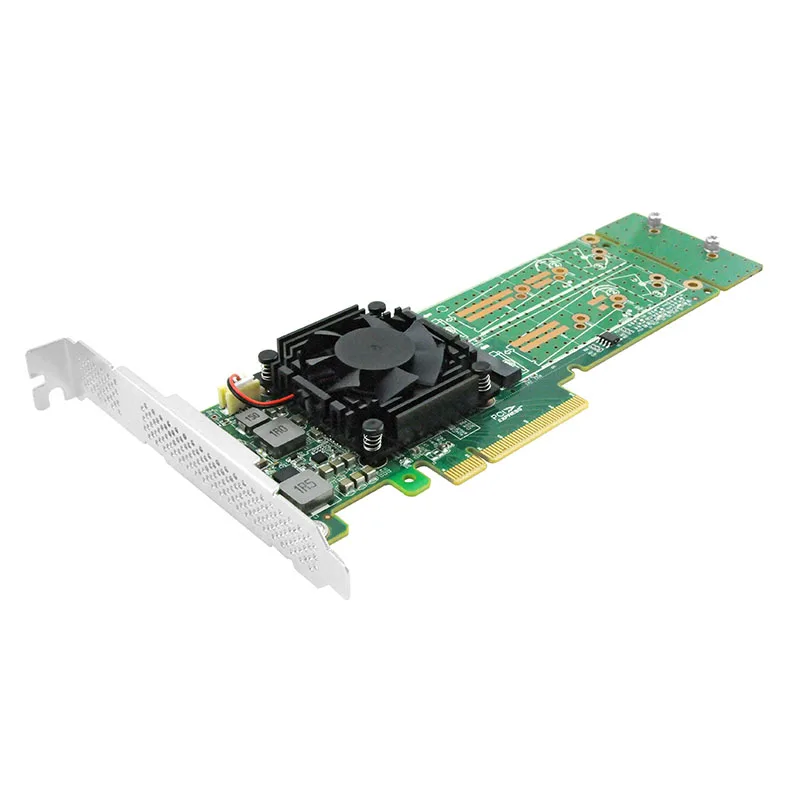 Cartão adaptador pcie 3.0x8 a 2 portas m.2 nvme ssd 22110mm, com adaptador discreto, lrnv9547lp-2i