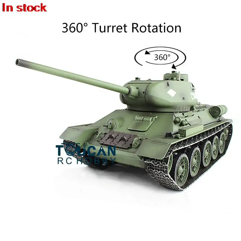 Toys 1/16 Scale 2.4G Heng Long 7.0 Plastic Ver Soviet T34-85 RC Tank 3909 360° Turret Battle Against Smoke Effect TH17765-SMT7