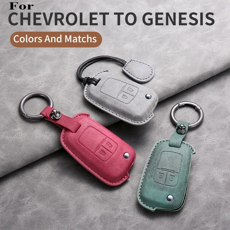 Genuine Sheepskin Leather Car Key Fob Cover Shell For Chevrolet Vauxhall Opel Cruze Malibu Astra Corsa Insignia Auto Accessories