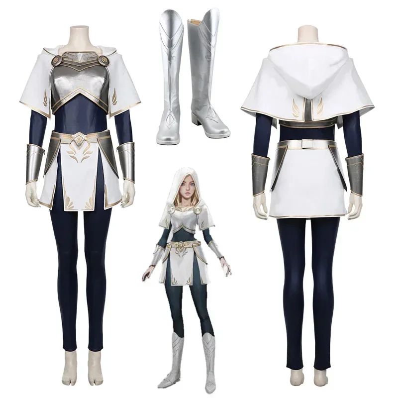 Anime Games LOL Luxanna Crownguard Cosplay Costume Women Dress Outfit Halloween Carnival Party Costume Shoes