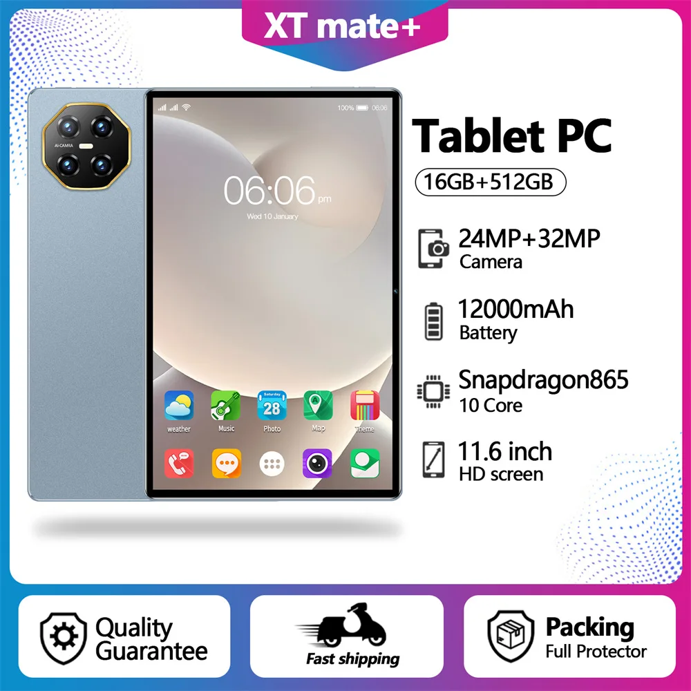

2025 Pad XT Mate Tablet 11,6HD Экран Android 15 Детские планшеты 12000 мАч 4G 5G Dual SIM Глобальная версия Планшеты 22 ГБ + 2 ТБ вкладки