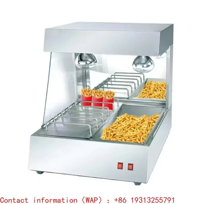 

Stainless Steel Countertop Chip Heater Commercial LED Fried Food Warmer, French Fries/Nachos, Fast Heat, Easy Clean, Restaurant