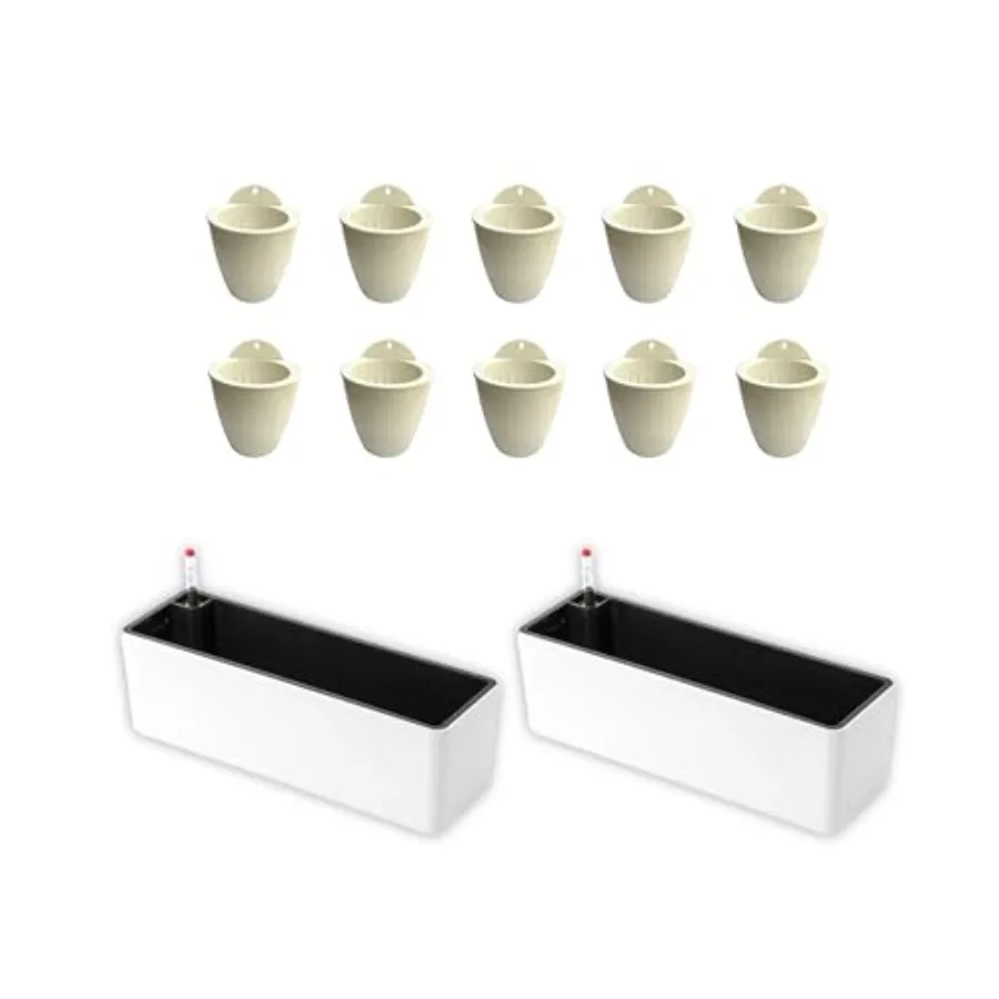 

Современные прямоугольные самополивающиеся кашпо 16 дюймов, набор из 10 штук, 4-дюймовые самополивающиеся пластиковые горшки, зеленые, для гидропоники, настенные, подвесные