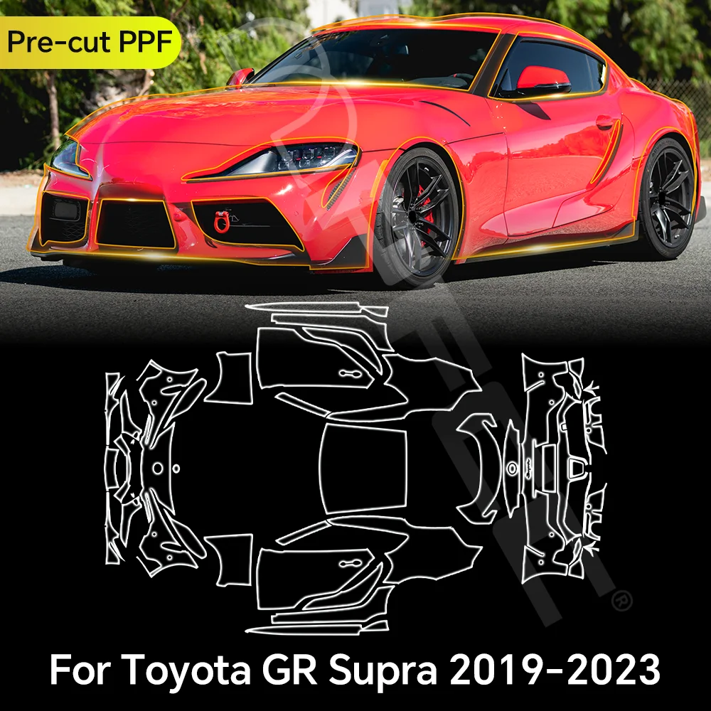 

For Toyota GR SUPRA 2019-2023 TPU Paint Protection Film Clear Bra Car Body Anti-Scratch Pre-cut PPF Resistant Invisible Cover