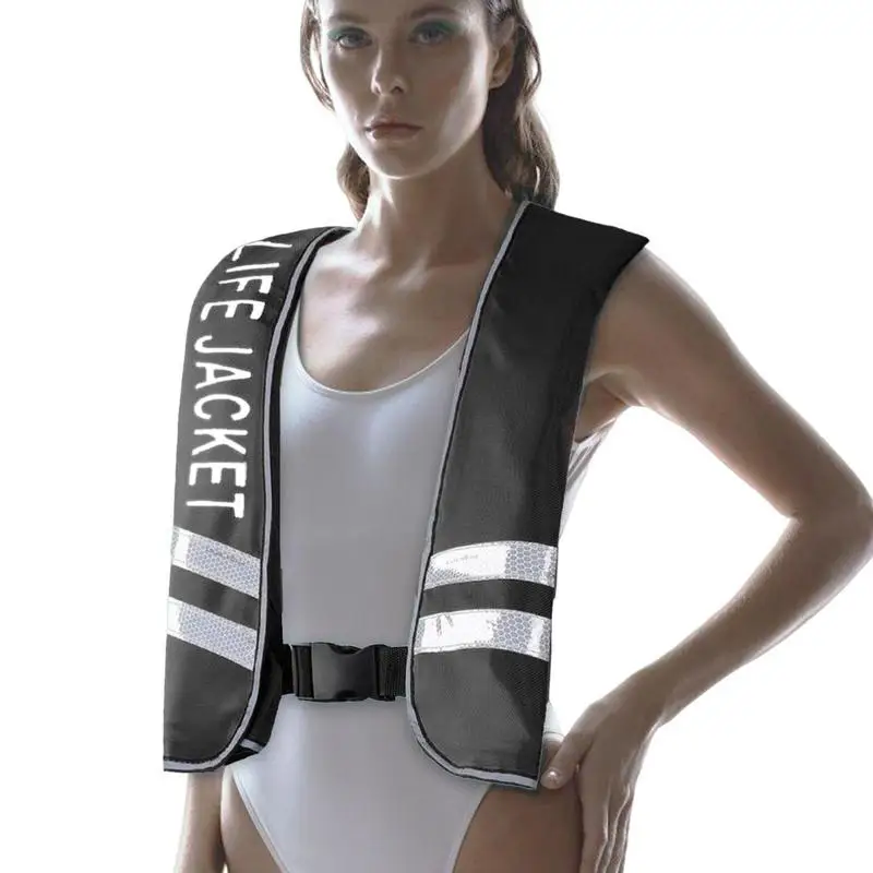 

Inflatable Swim Vest Portable Inflating Swimming Jacket With Reflective Strip Swimming Accessories Swim Jacket For Pools