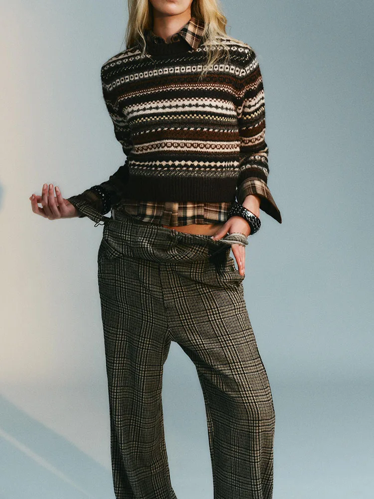 スイートエレ 快適な新作冬ニットセーター 花柄刺繍 カジュアル ルーズフィット ロングスリーブ ラウンドネック スリーブフォ...