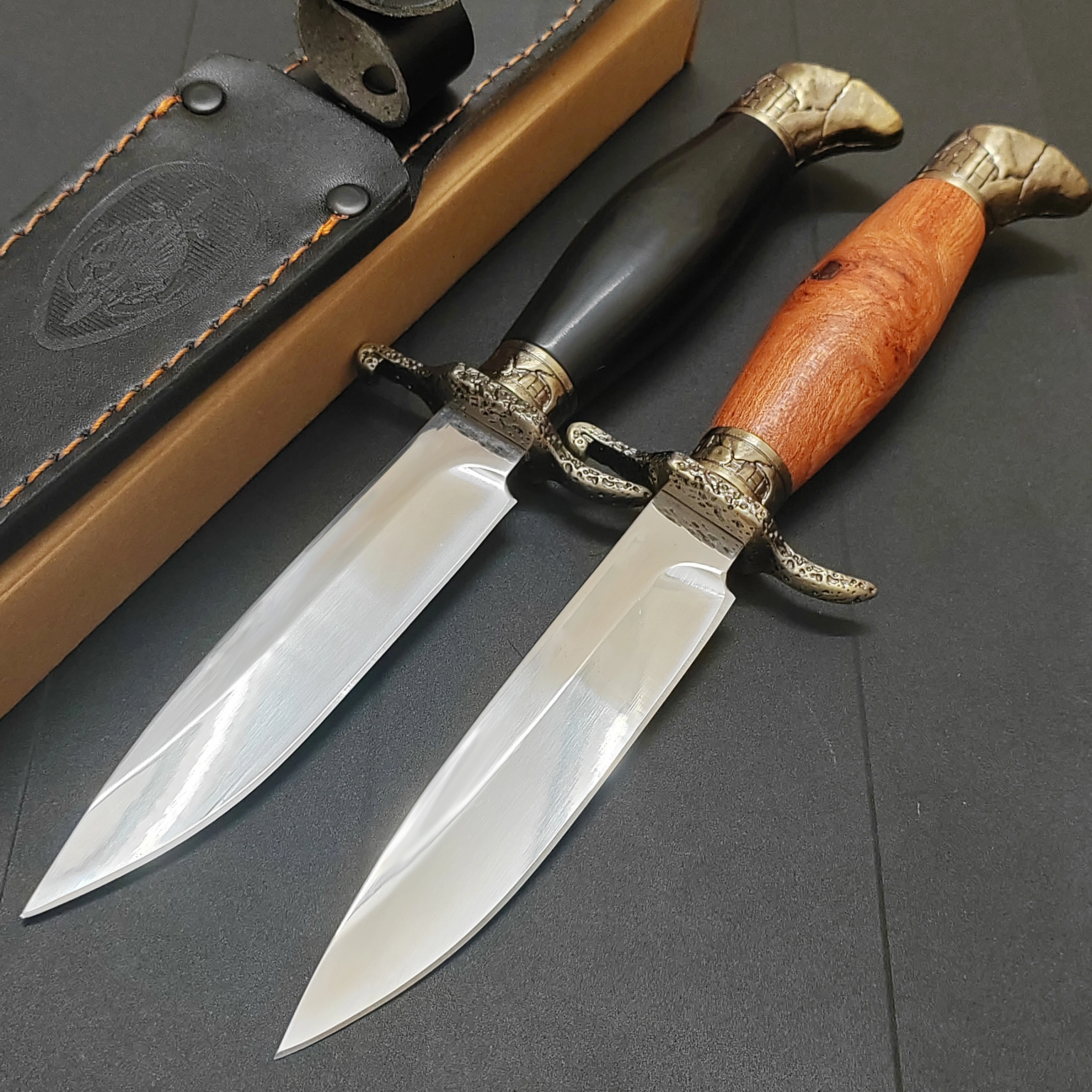 Russian Patriot Outdoor Knives for Self Defense and Survival in the Wilderness, Carrying Meat, Barbecue,Small Straight Knives