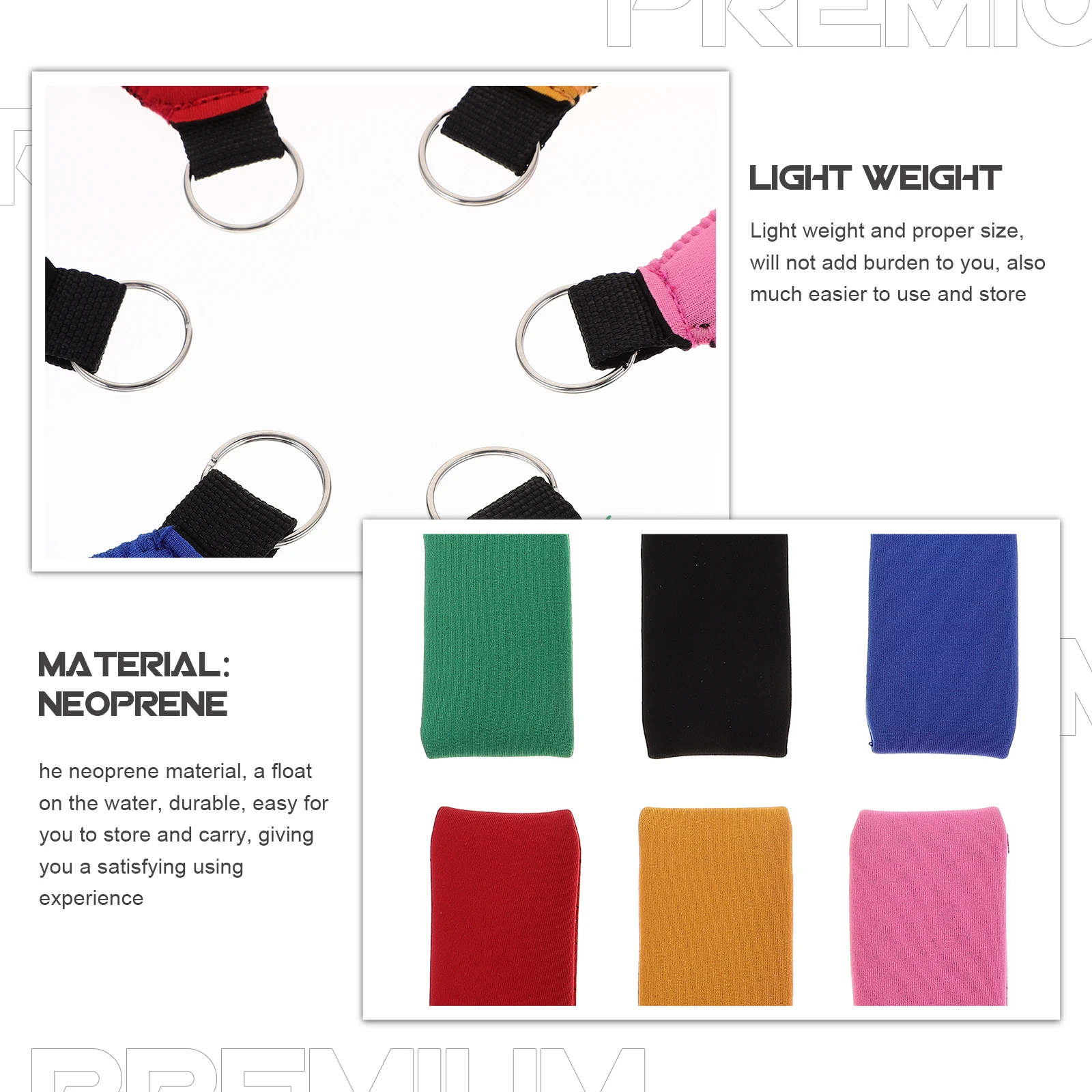 6 pçs chaveiro flutuante neoprene barco chaves acessórios marinhos cores brilhantes durável esportes aquáticos pesca excelente acabamento