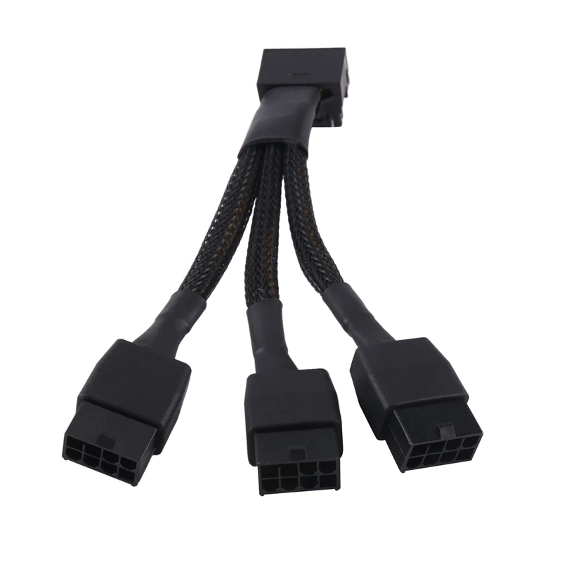 3X8pin PCI-E To 16Pin(12+4) PCI-E 5.0 12VHPWR Connector 90-Degree Elbow Cable Parts GPU RTX4090 RTX4080 Series P8X3 To 16PIN-A