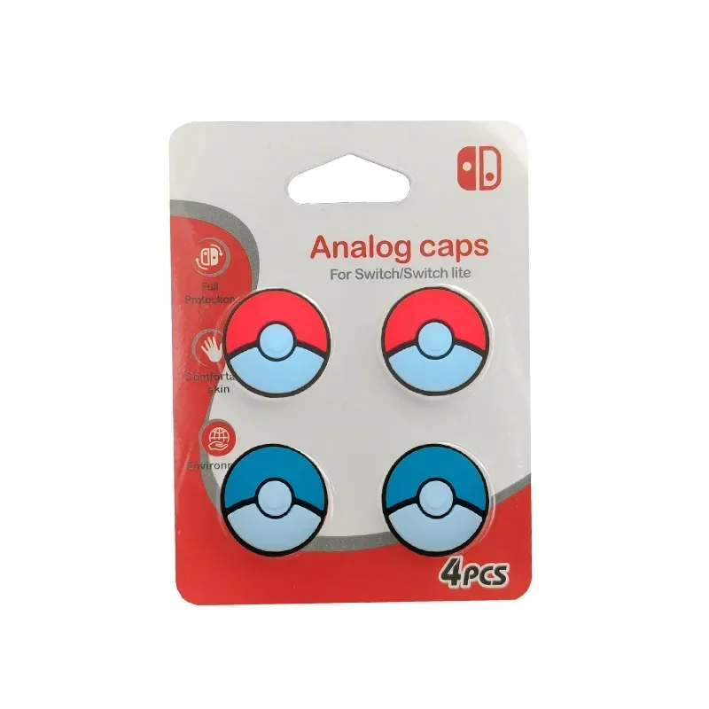 Pokeball Thumb Stick قبضة غطاء عصا التحكم غطاء لنينتندو سويتش NS لايت PS5 Joy-Con تحكم غمبد Thumbstick